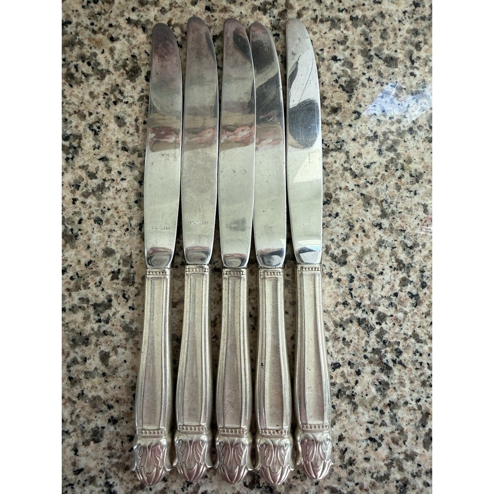 Vintage HOLMES EDWARDS INTL silverplate DANISH PRINCESS Set Of Five